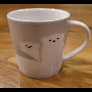 STARBUCKS 8 oz Mug Holiday Winter Ceramic Polar Bears in Snow  2016 White Silver